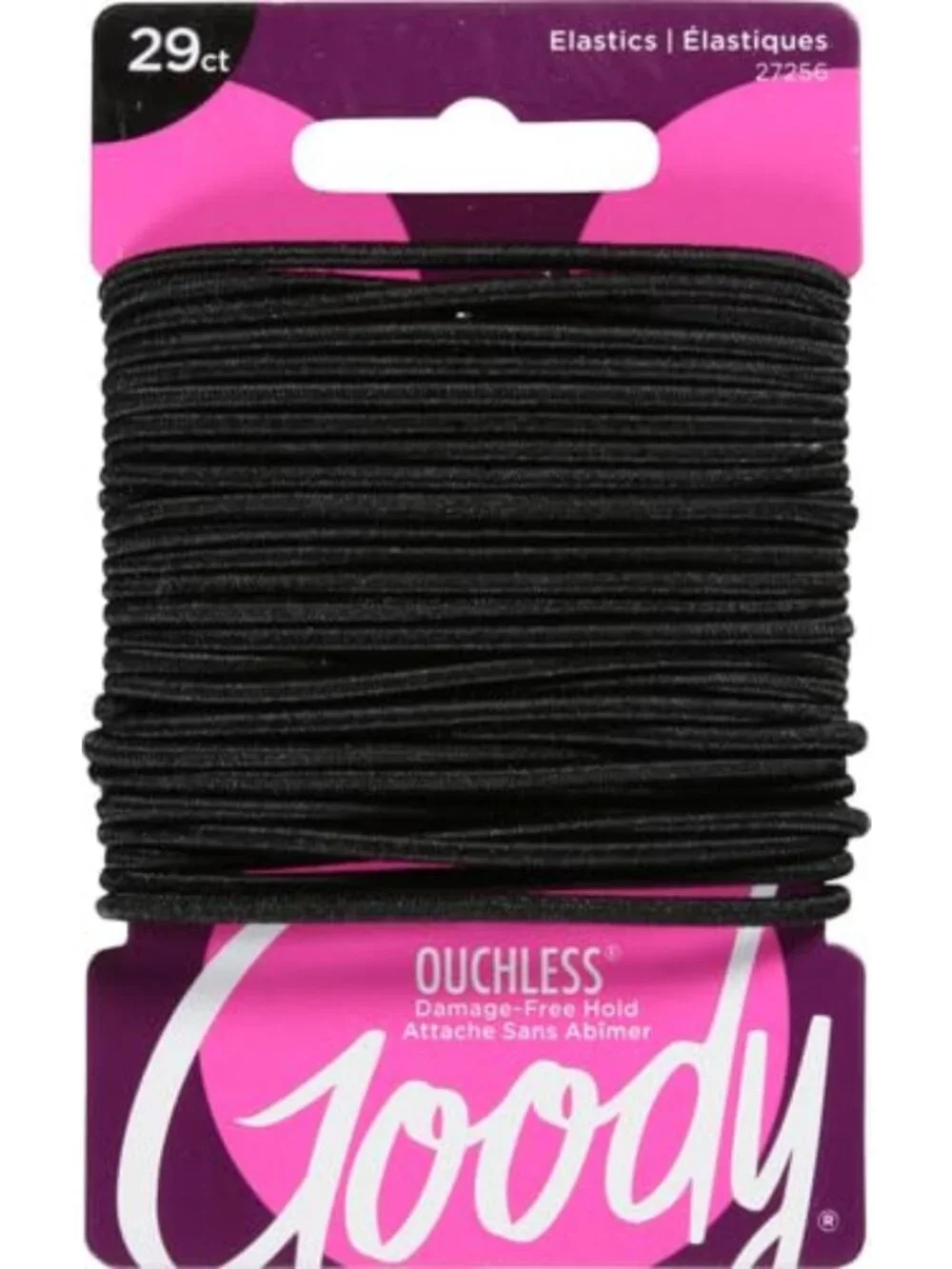 Pain-Free Elastic Hair Ties for Women - 29 Count, Black, 2MM for Fine to Medium